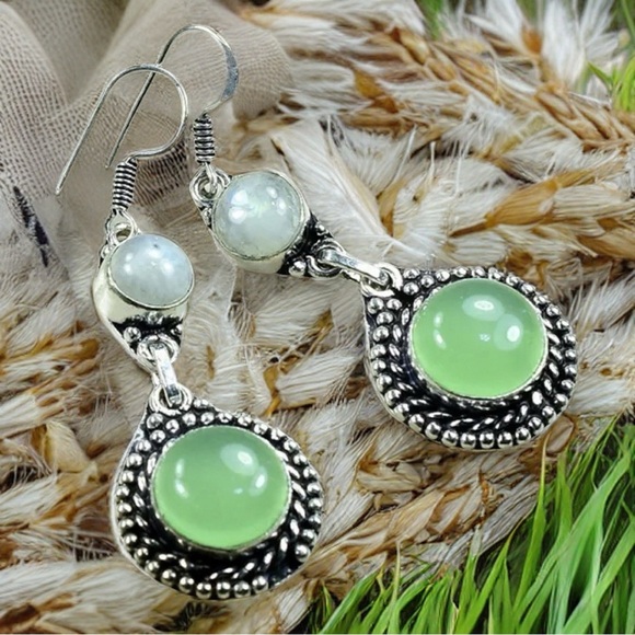 Jewelry - Chalcedony with Pearls Dangle Drop Earrings